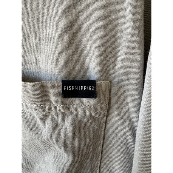 Fish Hippie Co. Men's Short Sleeve Gray Pocket T-Shirt Size Medium - Picture 2 of 4
